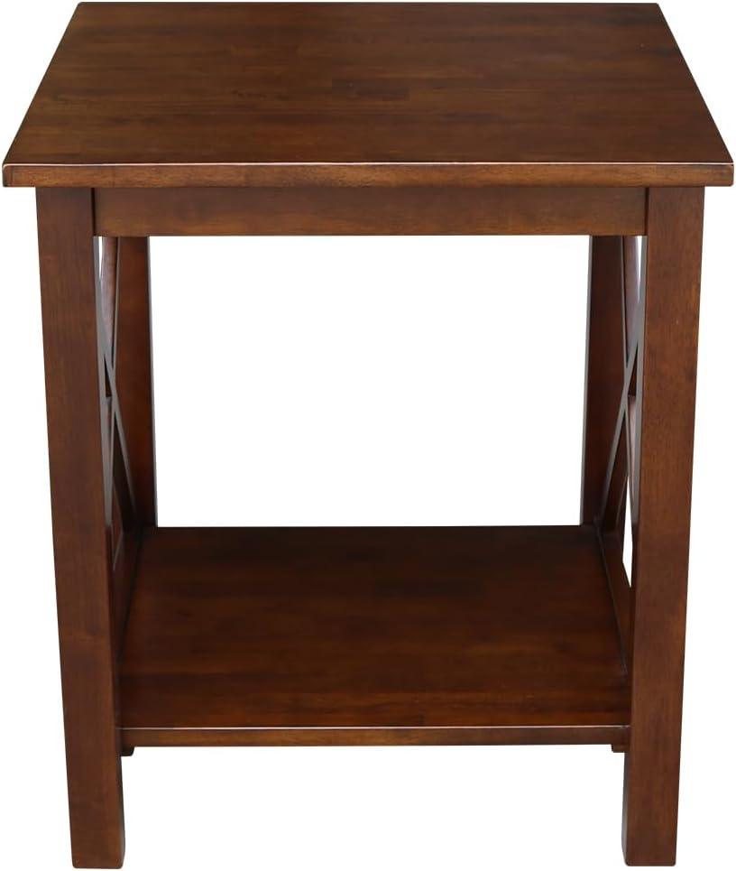 Hampton 22" Espresso Solid Wood Square End Table