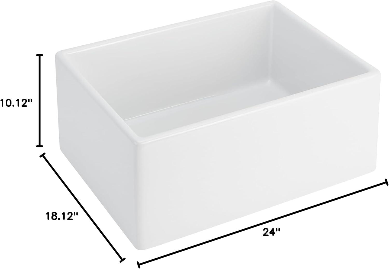 Rowena 24" Farmhouse Single Basin Fireclay Kitchen Sink