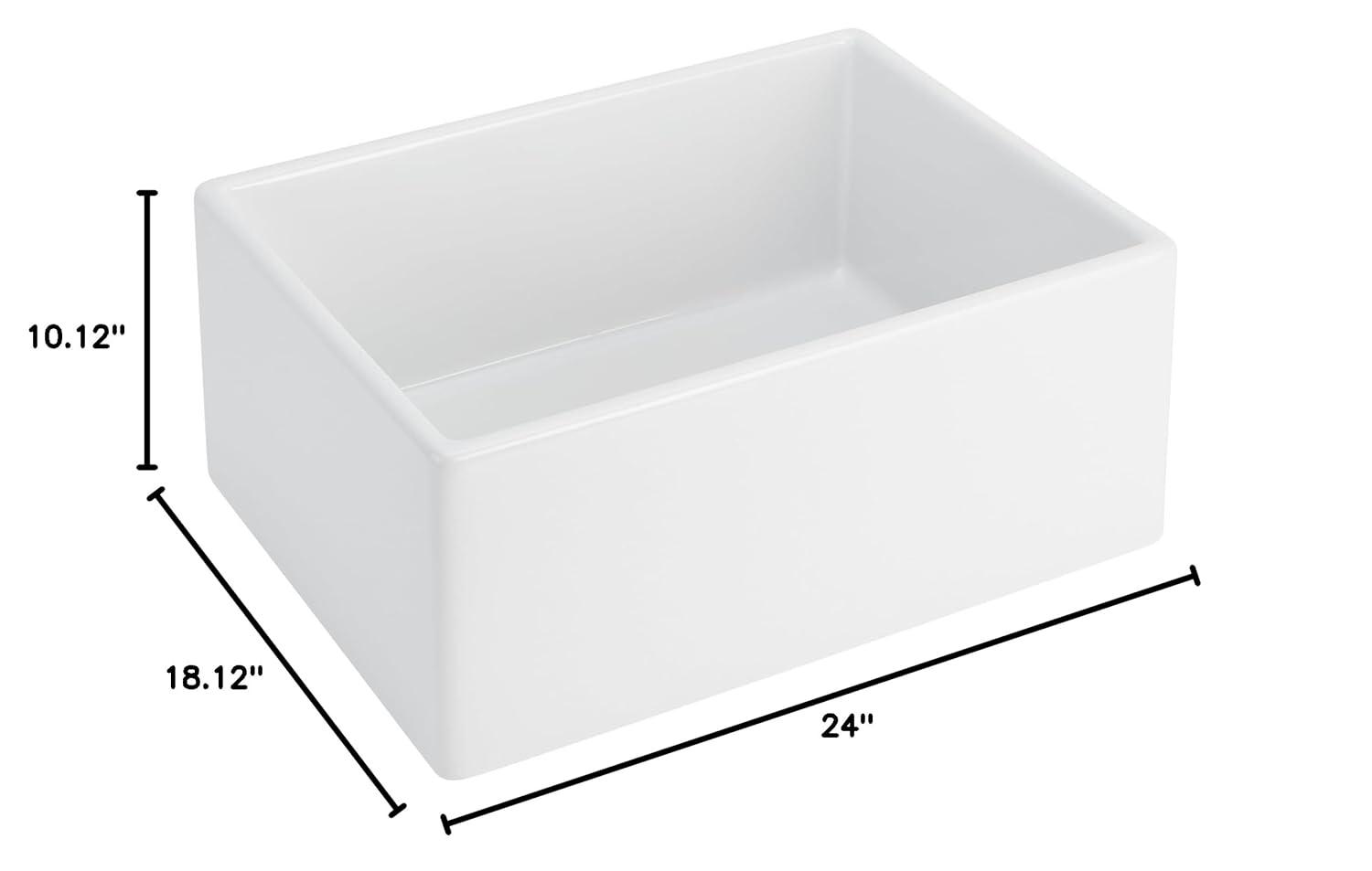 Rowena 24" Farmhouse Single Basin Fireclay Kitchen Sink