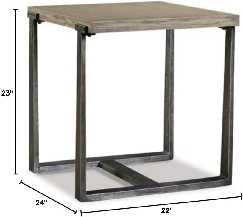 Dalenville Square End Table Black/Gray/Brown/Beige - Signature Design by Ashley: Contemporary Aluminum & Veneer Accent Table