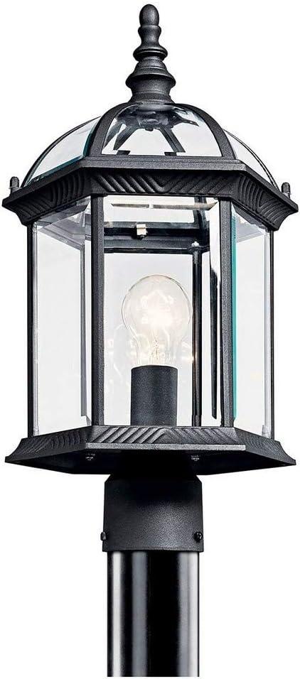 Black Aluminum LED Outdoor Post Lantern with Clear Glass