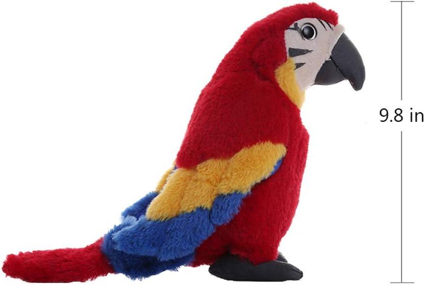 Levenkeness Macaw Parrot Plush, Red Bird Stuffed Animal Plush Toy Doll Gifts for Kids 9.8"