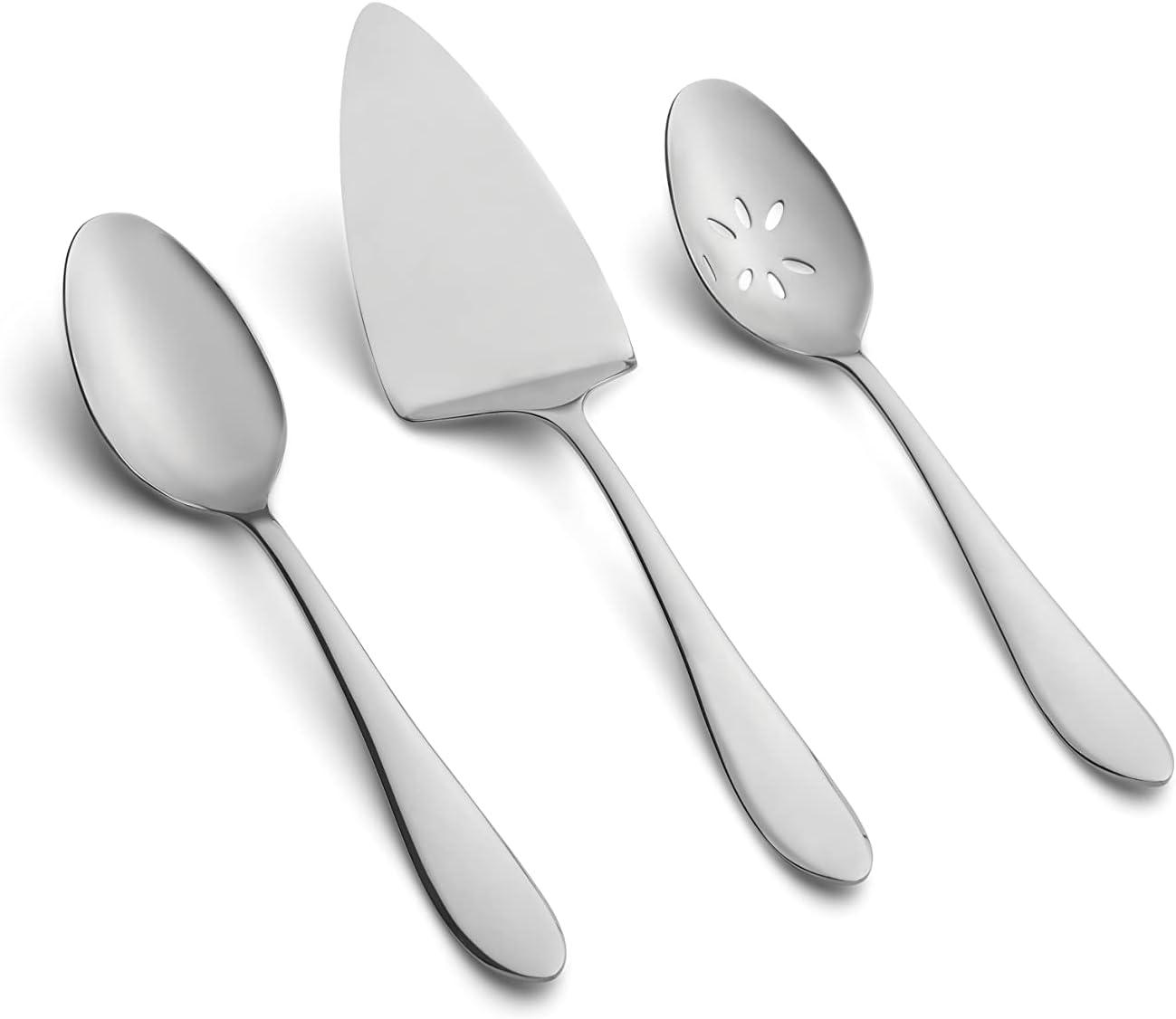 Silver Stainless Steel 3-Piece Cake Server Set