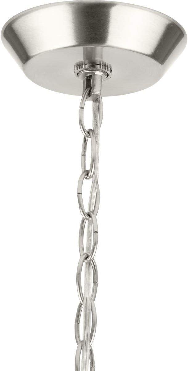 Progress Lighting Lassiter 5-Light Chandelier, Brushed Nickel, Clear Glass Shades