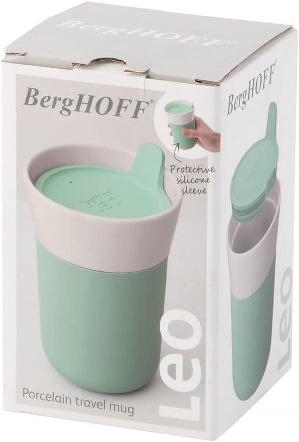 BergHOFF Leo 11.2oz Porcelain Travel Mug, Green