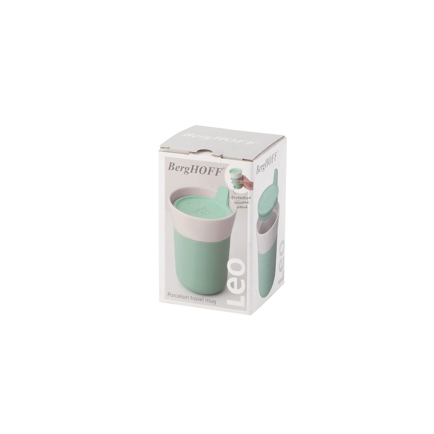 BergHOFF Leo 11.2oz Porcelain Travel Mug, Green