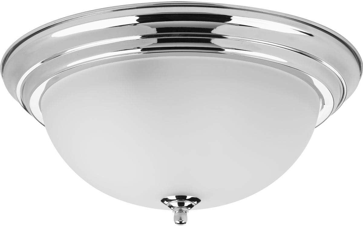 Polished Chrome Dome Glass Flush Mount Light