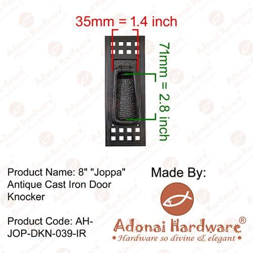 Adonai Hardware "Joppa Antique Iron Door Knocker (Black Powder Coated)