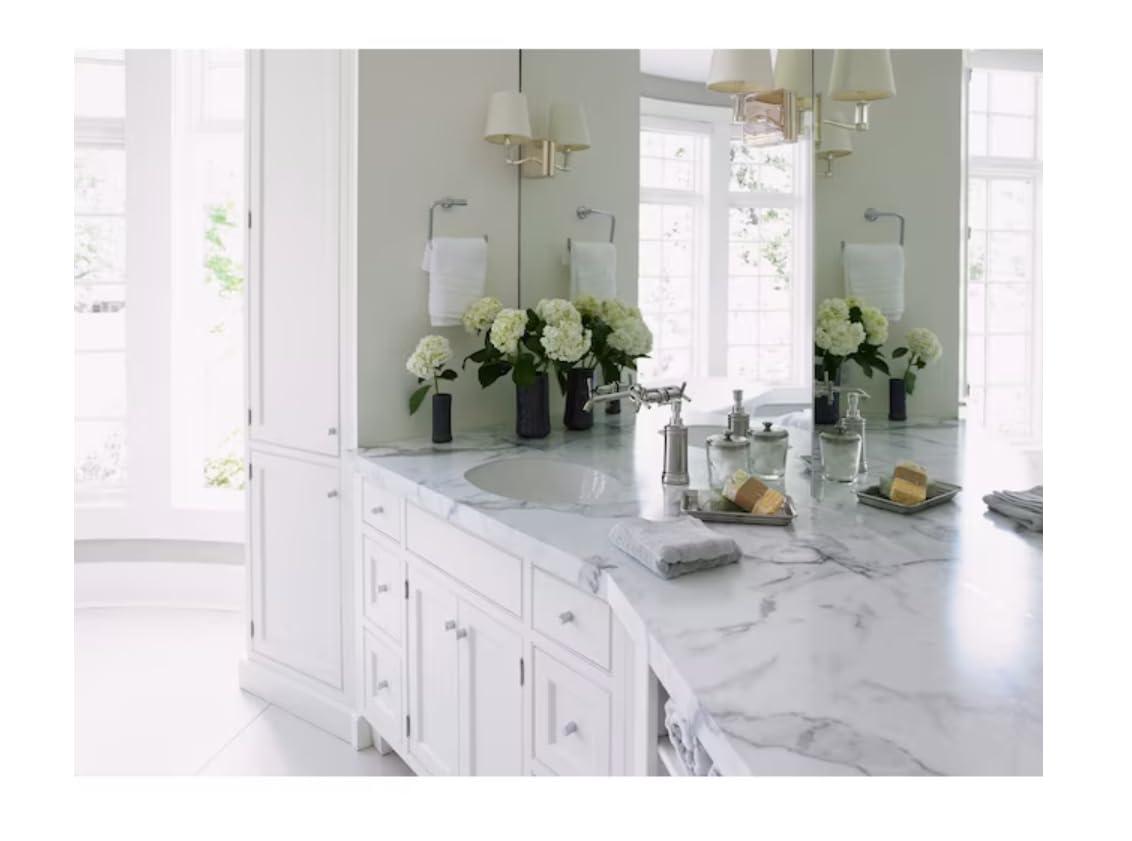 Formica Brand Laminate 180fx 60-Inches W x 144-Inches L Calacatta Marble SatinTouch Natural stone-look Kitchen Laminate Sheet