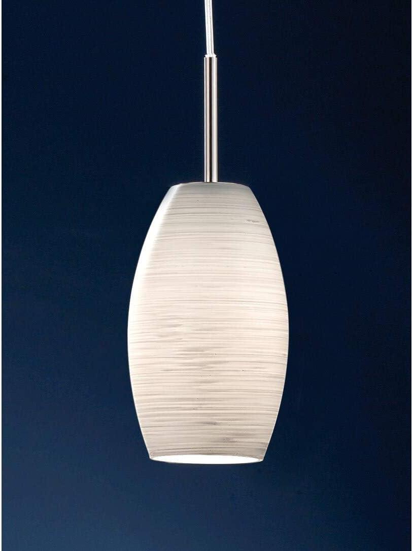 Elegant Batista Matte Nickel 4-Light Island Pendant with Hand-Made Glass