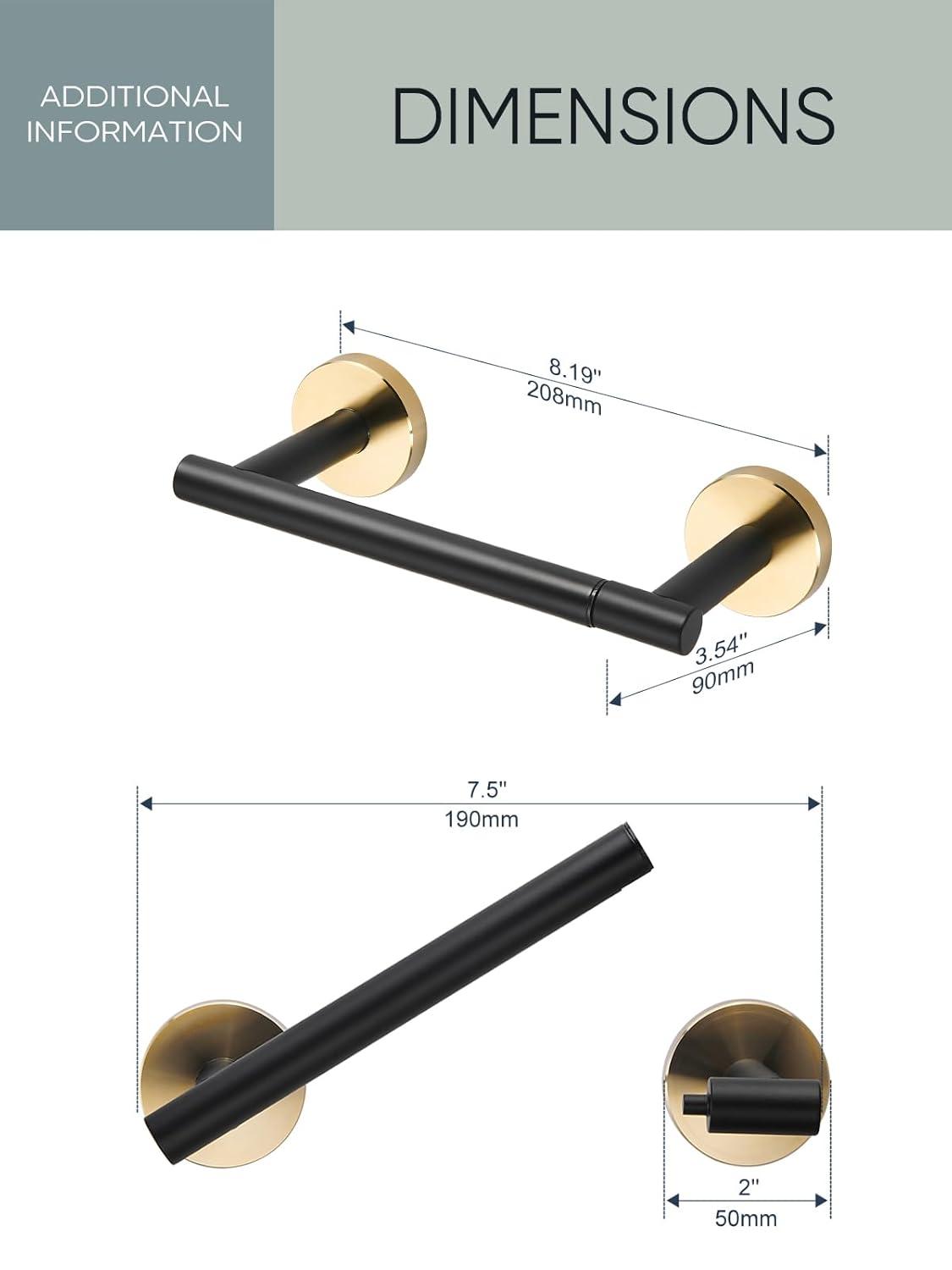 LANFENG Matte Black Double Post Pivoting Wall Mounted Stainless Steel Toilet Paper Holder for Bathroom RV  by RARXTR