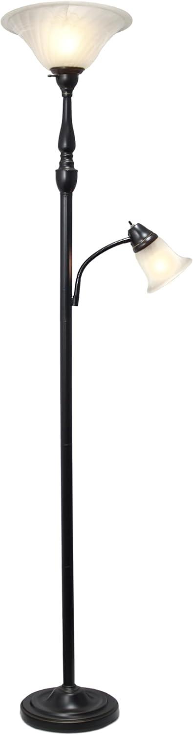 71" 2-Light Mother Daughter Floor Lamp Bronze - Elegant Designs: With Reading Light, Adjustable