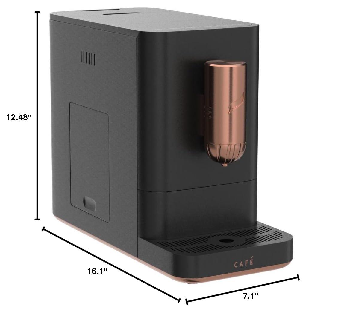 Café Affetto Automatic Espresso Machine | Brew in 90 Seconds | 20 Bar Pump Pressure for Balanced Extraction | Five Adjustable Grind Size Levels | WiFi Connected for Drink Customization | Matte Black