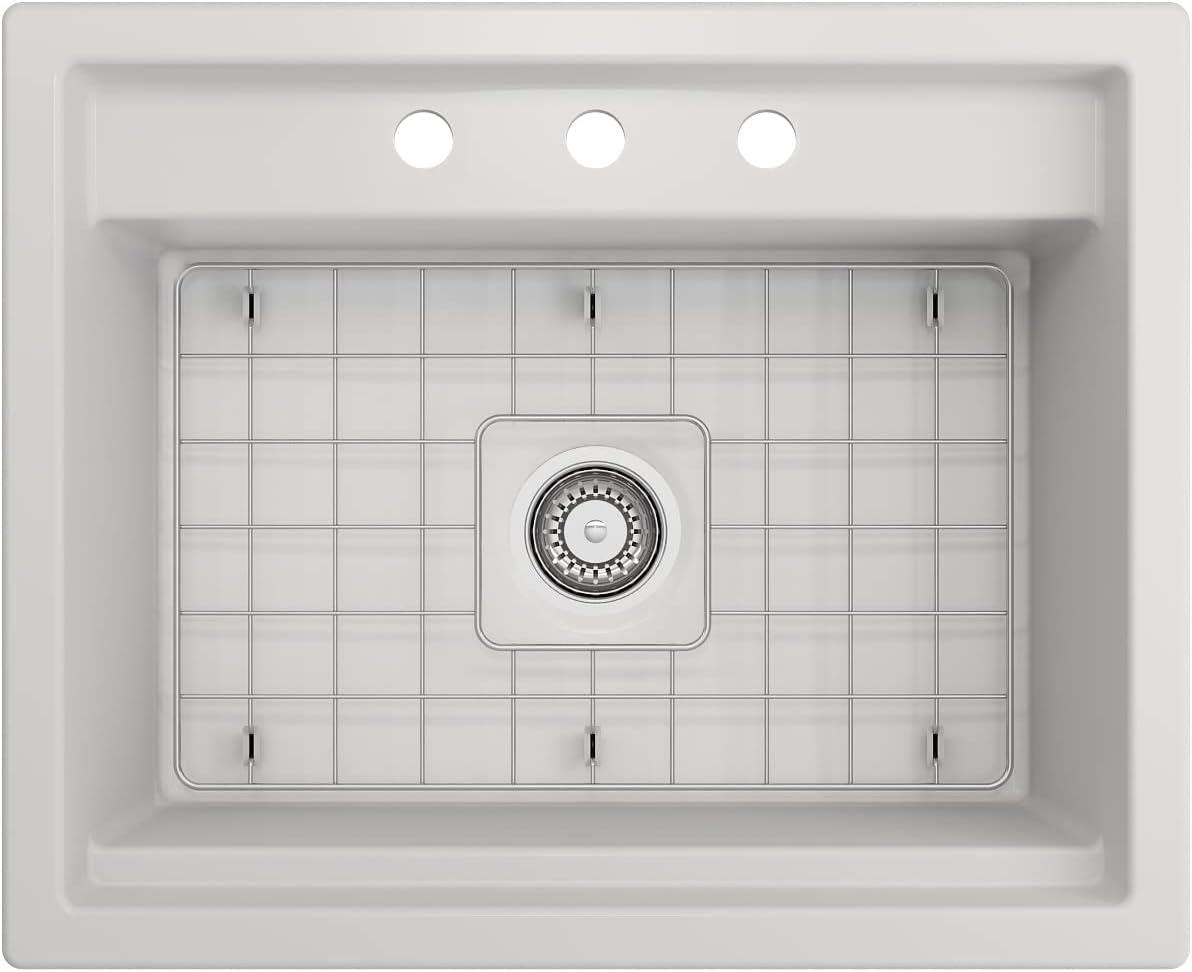 Baveno 27'' L Dual Mount Single Bowl Fireclay Kitchen Sink