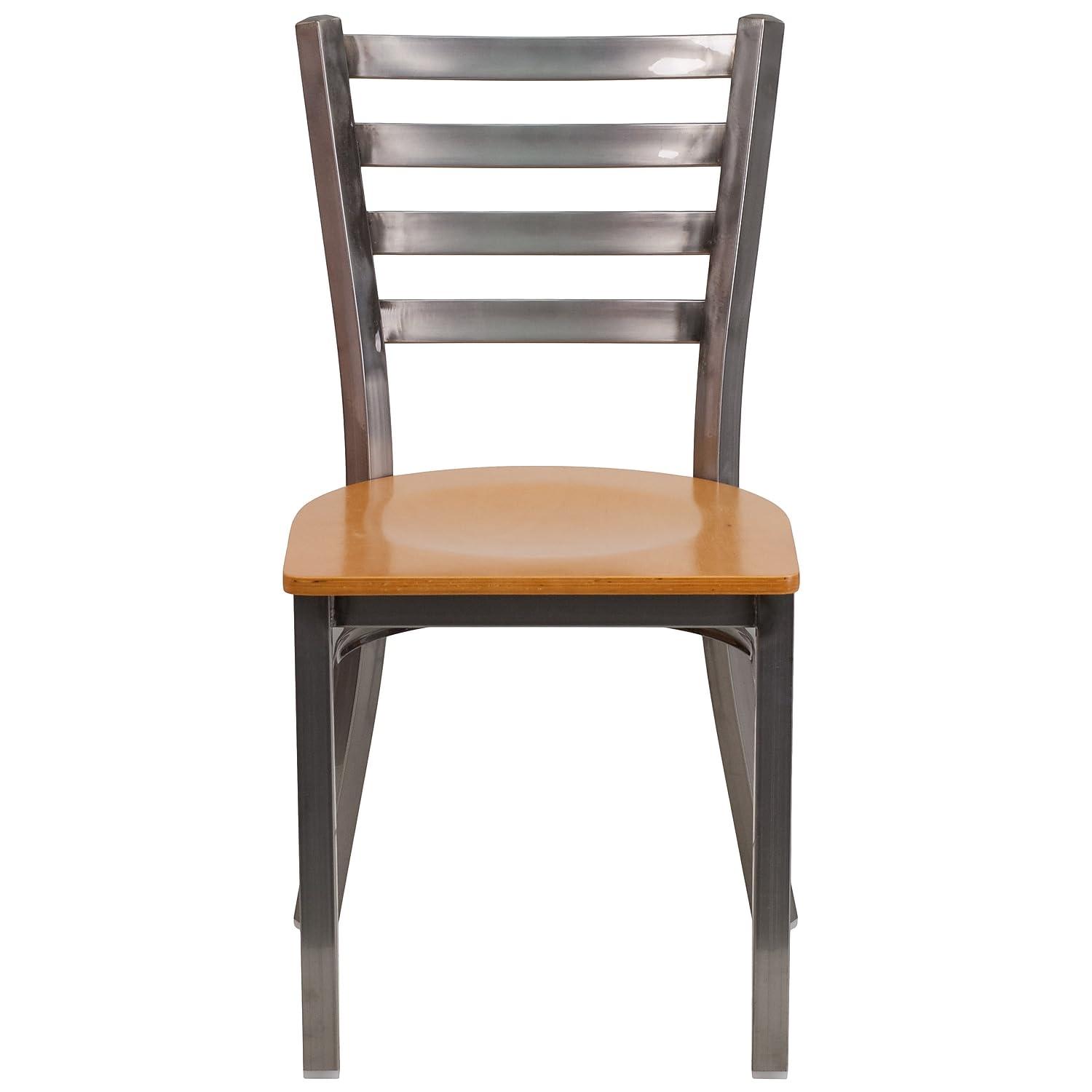 Flash Furniture Kendall Clear Coated Ladder Back Metal Restaurant Chair