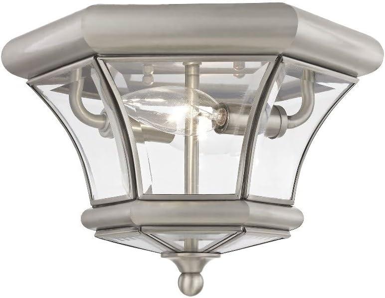 Bronze 2-Light Indoor/Outdoor Flush Mount with Clear Glass