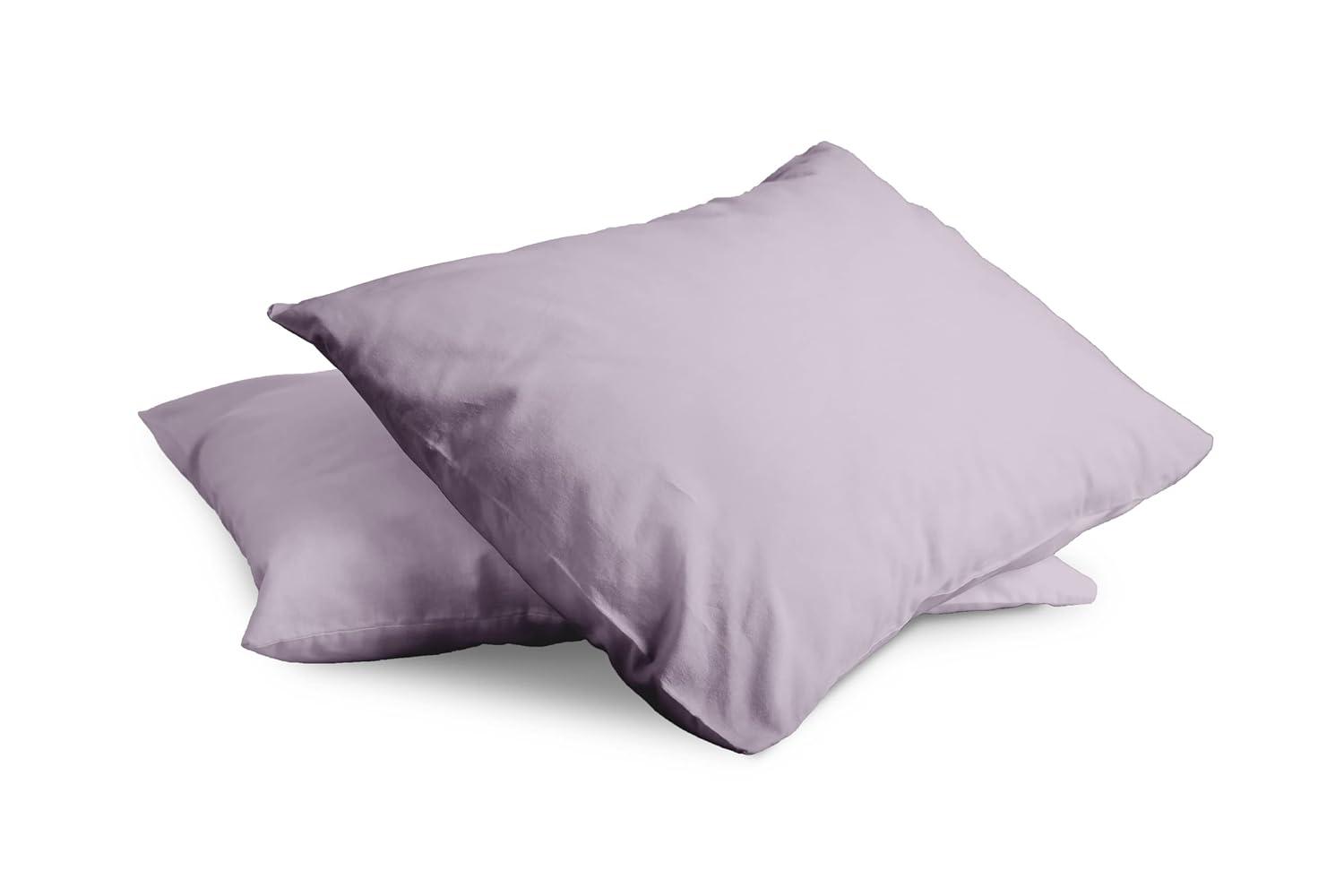 Superity Linen Queen Pillow Cases - 2 Pack - 100% Premium Cotton - Open Enclosure - Lavender