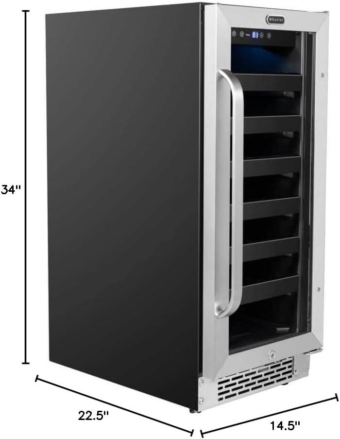 Whynter 15'' width 33 Bottle Single Zone Built-In Wine Refrigerator