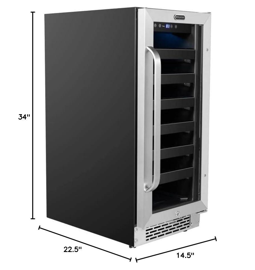 Whynter Whynter 15'' width 33 Bottle Single Zone Built-In Wine Refrigerator