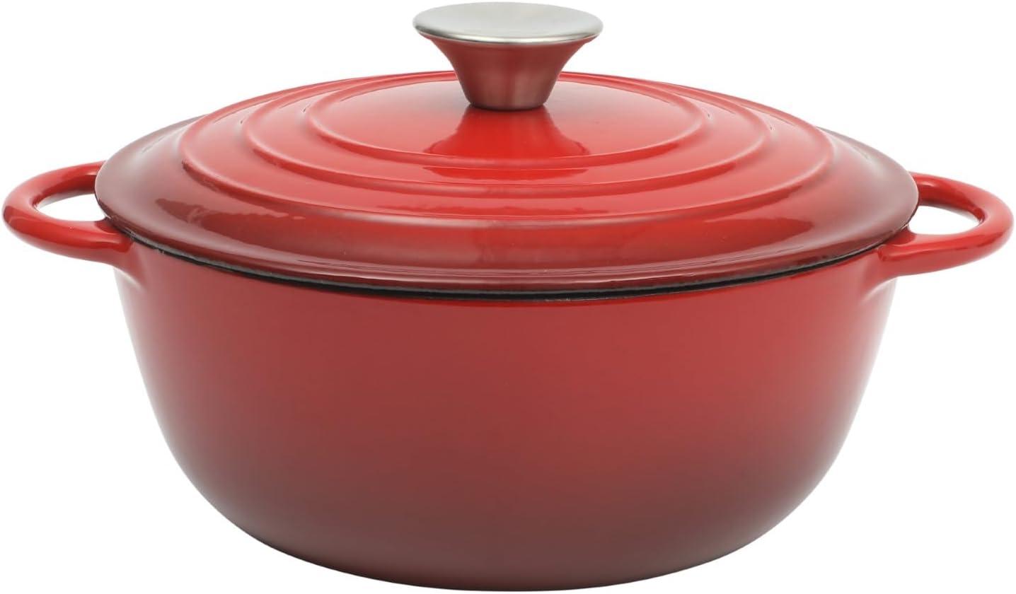 Gibson Home Gibson Home Addlestone 2.65 Quart Enamel Cast Iron Dutch Oven - Red