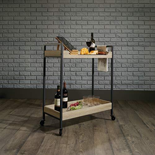 Charter Oak Industrial Rolling Bar Cart with Dual Shelves