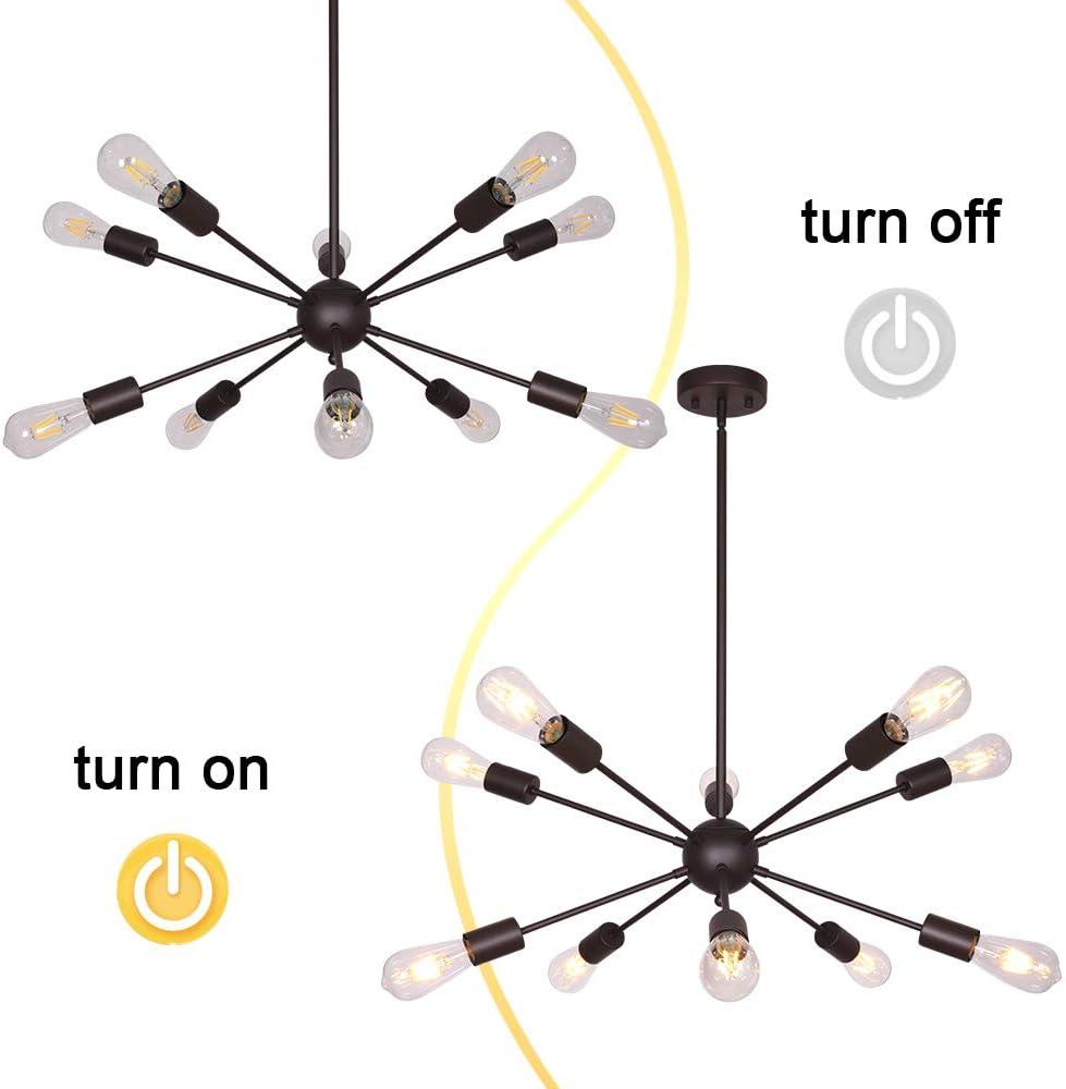 Black Metal 10-Light Sputnik Sphere Chandelier