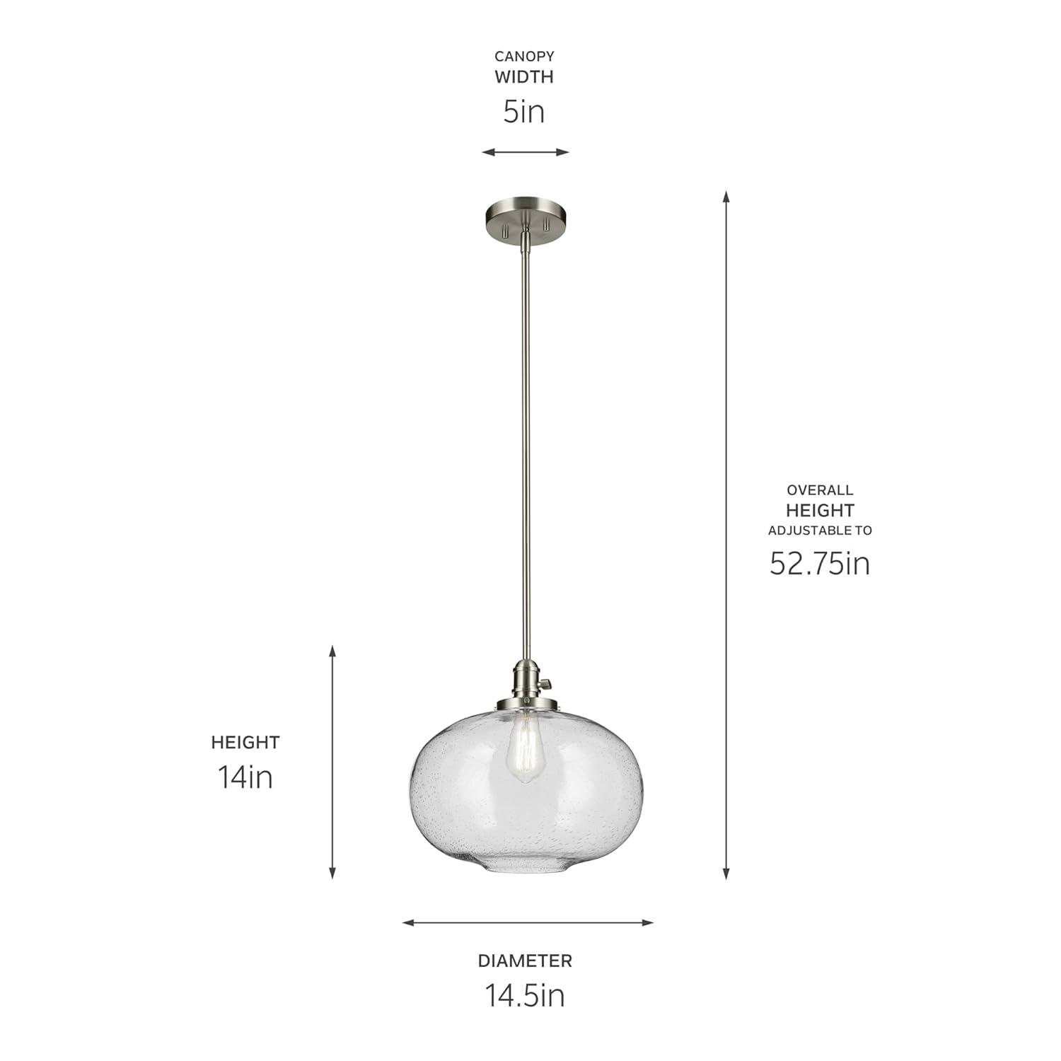 43911NI-Kichler Lighting-Avery - 1 Light Pendant-14 Inches Tall and 14.5 Inches Wide-Brushed Nickel Finish