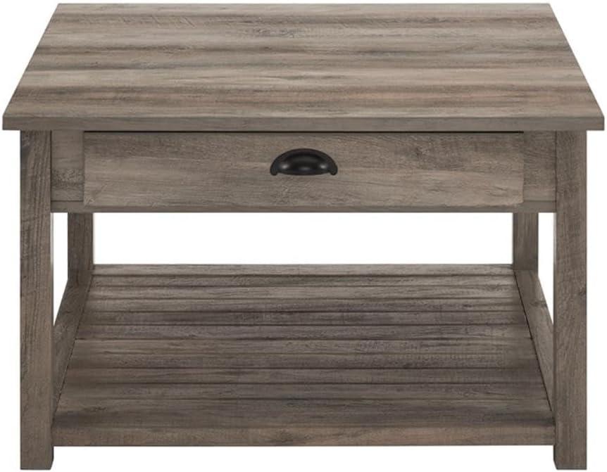 30" Square Country Coffee Table - Grey Wash