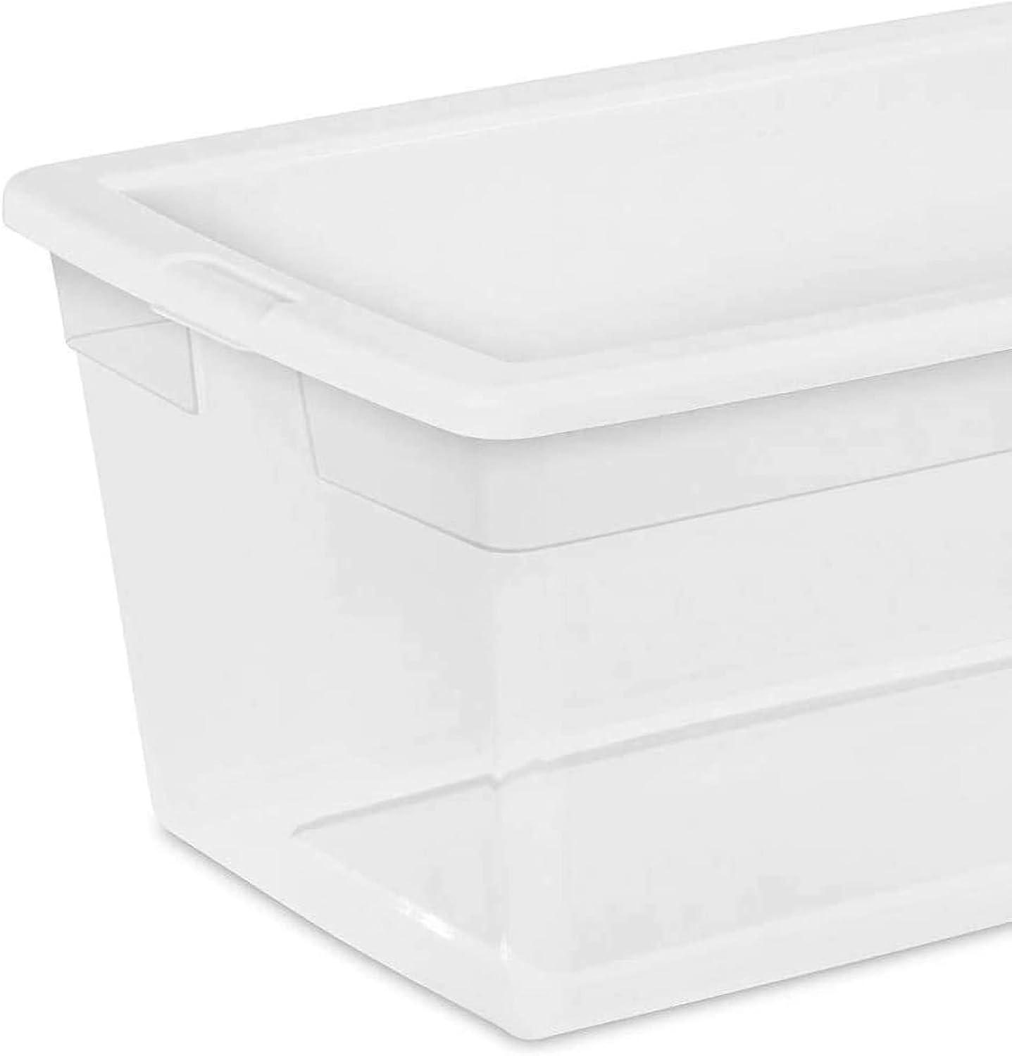 ClearView 90-Quart Stackable Storage Bin with Secure Lid, 8-Pack