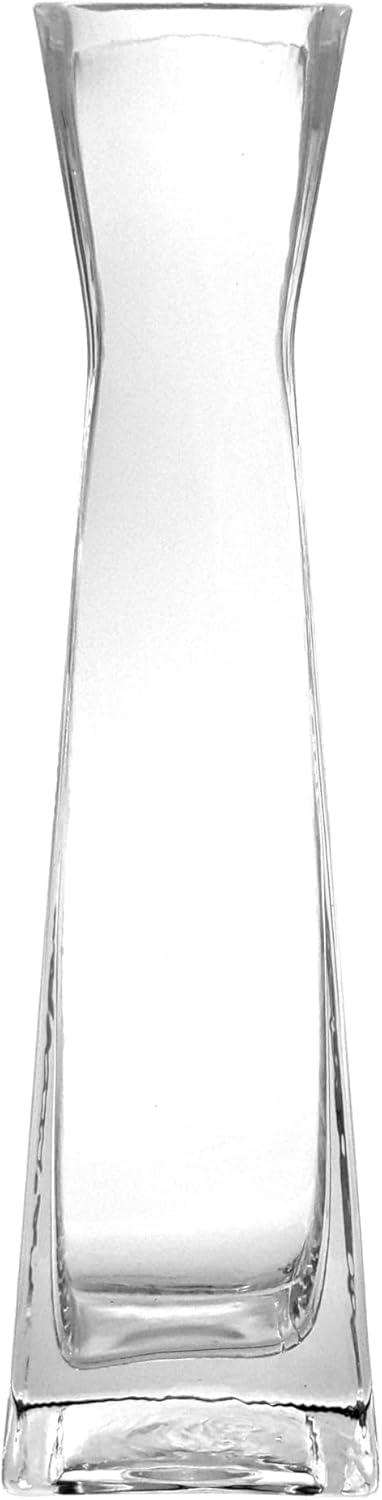 12 in. Verre Glass Square Vase, Clear