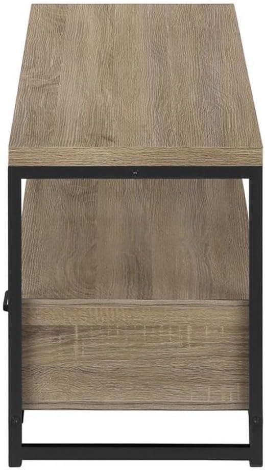 48 in. Metal TV Stand, Dark Taupe & Black