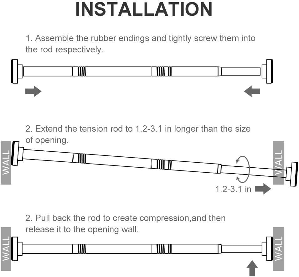 Adjustable Stainless Steel Tension Shower Curtain Rod