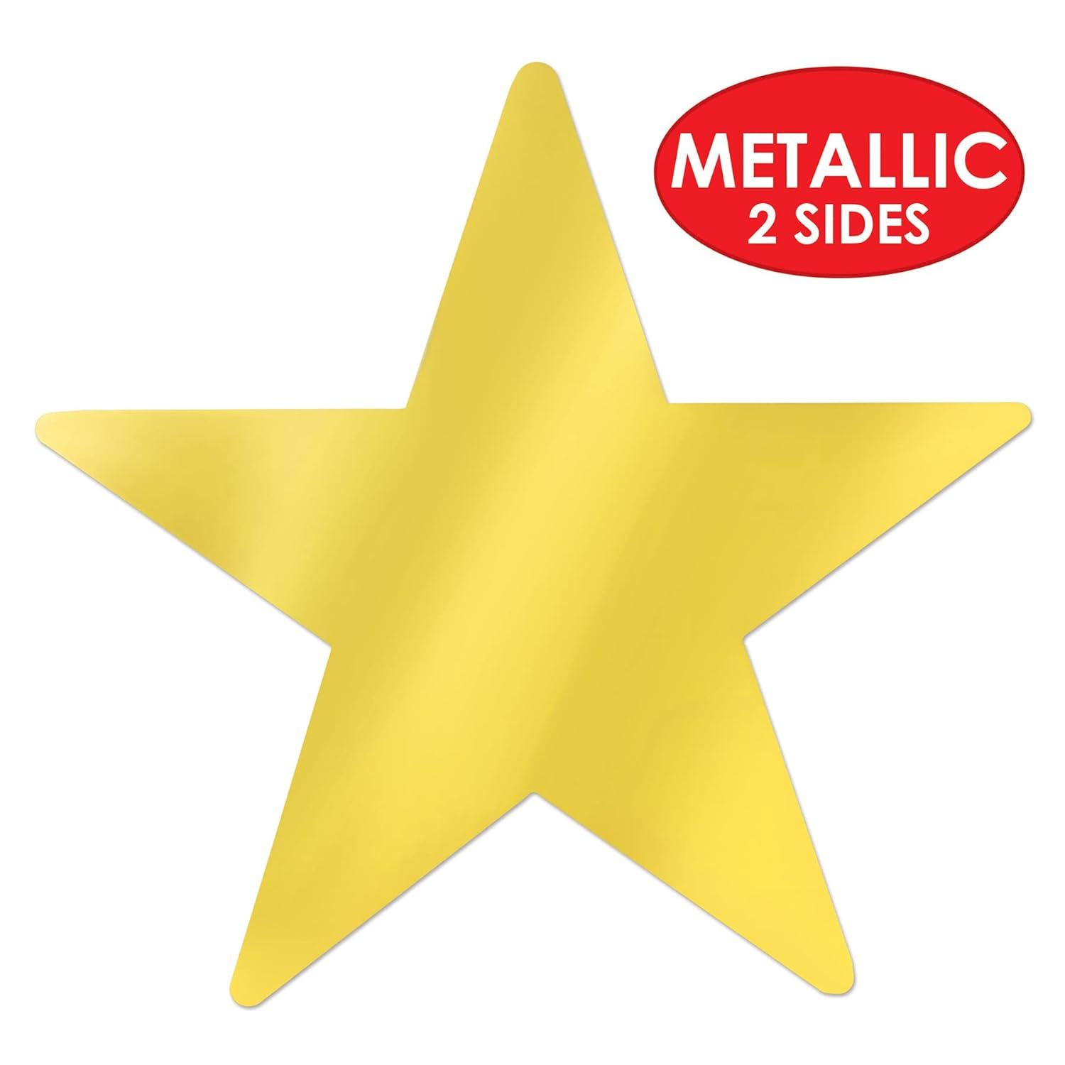 Beistle 3 3/4" Metallic Star Cutouts Gold 84/Pack (57027-GD)