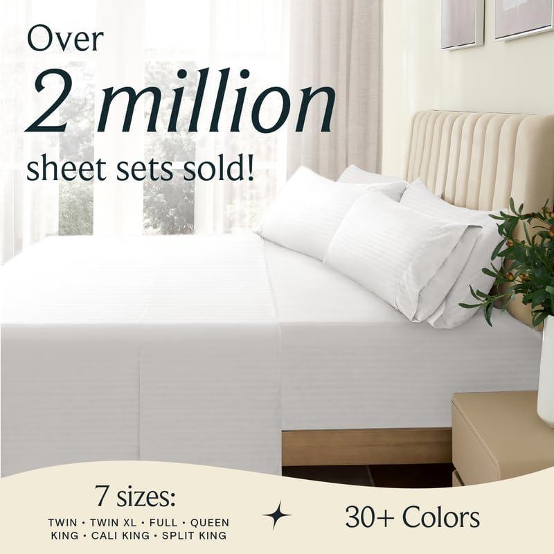 LuxClub Full Size White Bamboo Microfiber Sheet Set