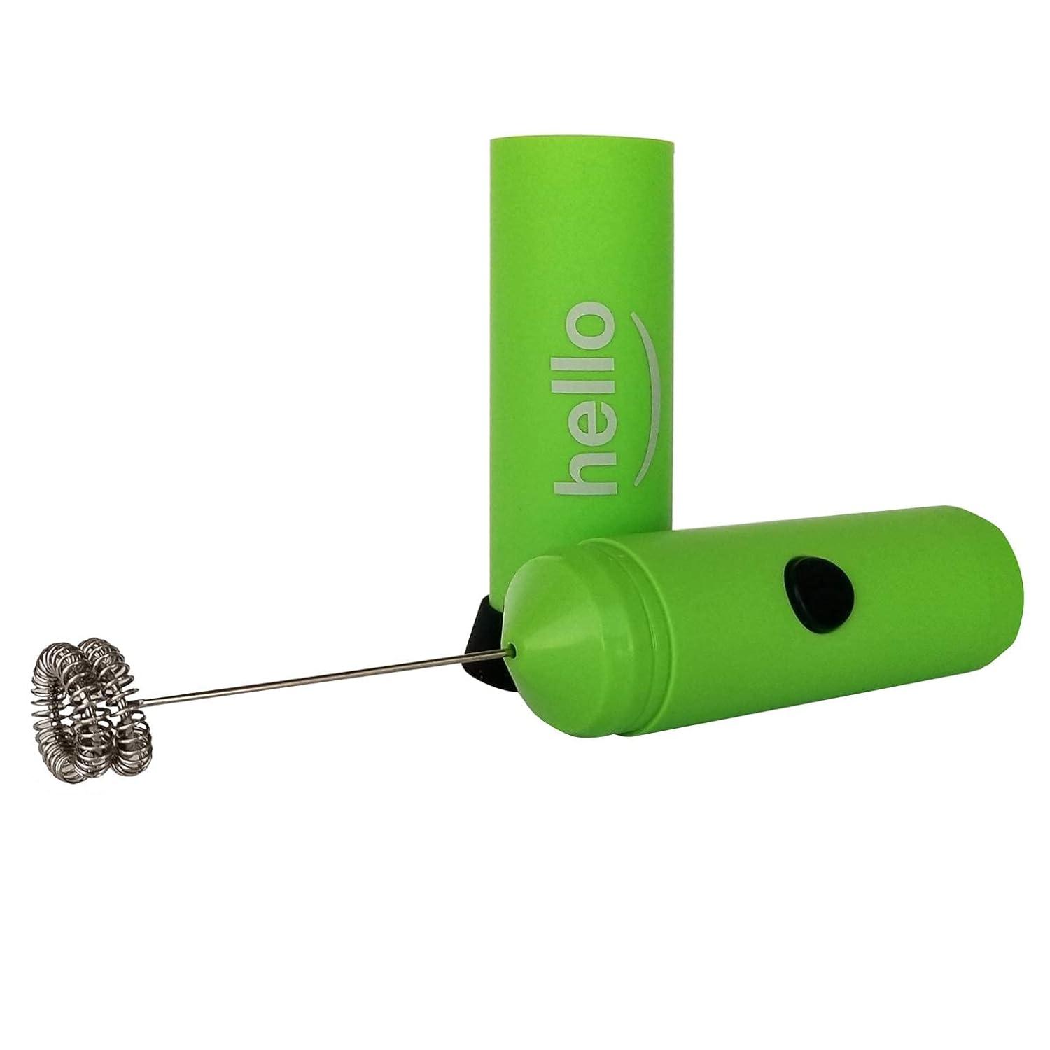 MatchaDNA Milk Frother Hello Double Whisk Head, Handheld Battery Operated Electric