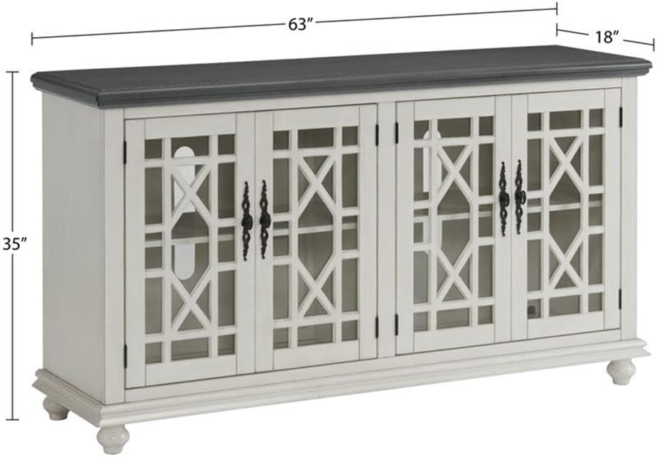 Martin Svensson Home Elegant 63" TV Stand Gray and White