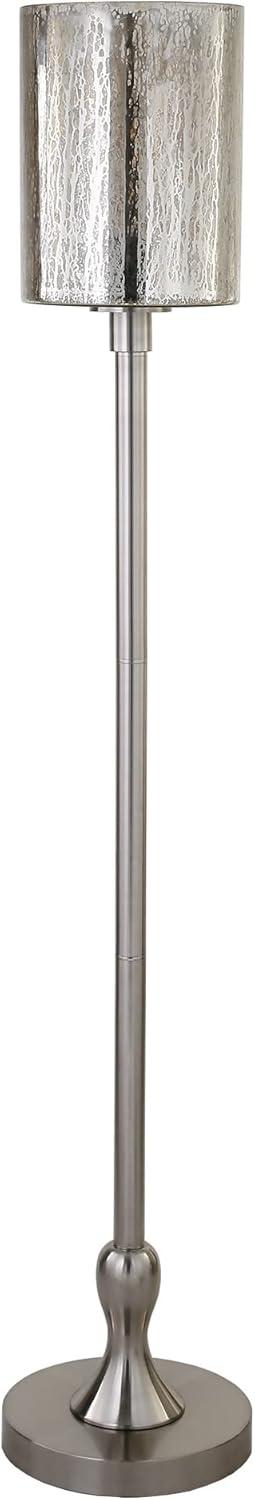 Evelyn&Zoe Modern Metal Floor Lamp with Mercury Glass Shade