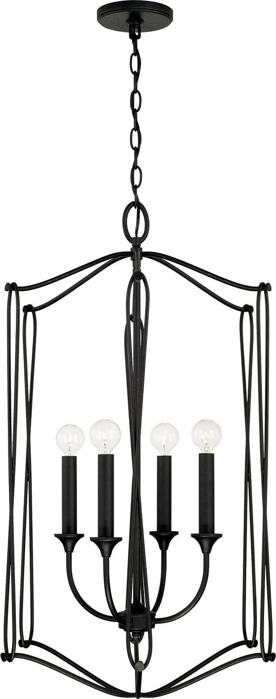 4 - Light Black Iron Lantern Pendant