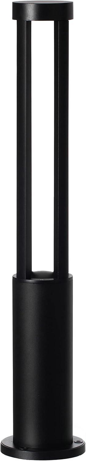 Gardenised Black Integrated LED Metal Bollard Light