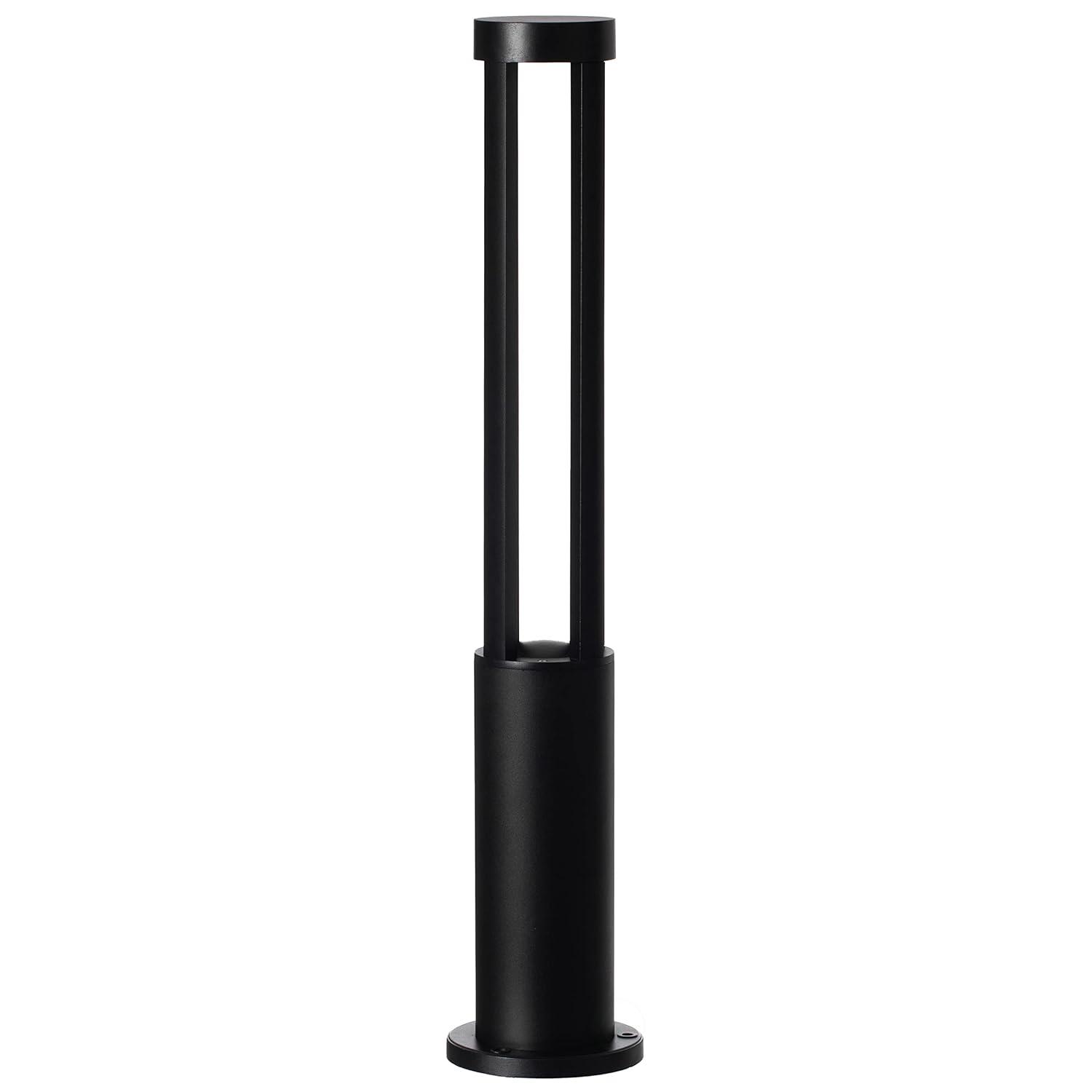 Gardenised Black Integrated LED Metal Bollard Light