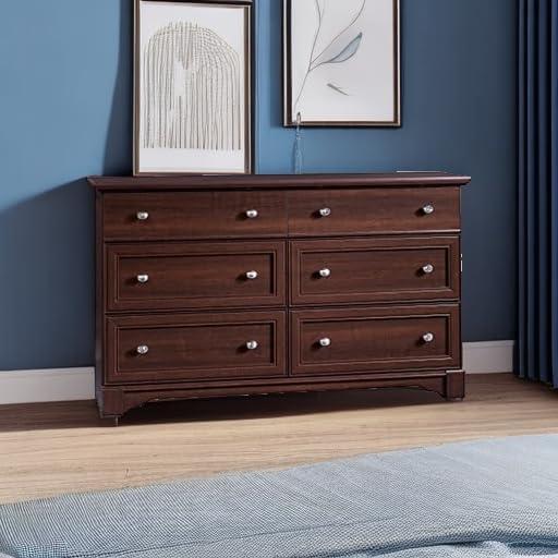 Sauder Palladia 6-Drawer Bedroom Dresser, Select Cherry Finish