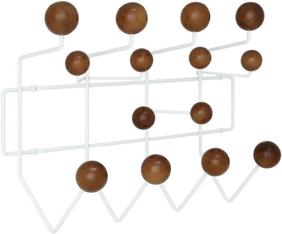 Modway Gumball Caramel Wood and Iron Wall-Mounted Coat Rack