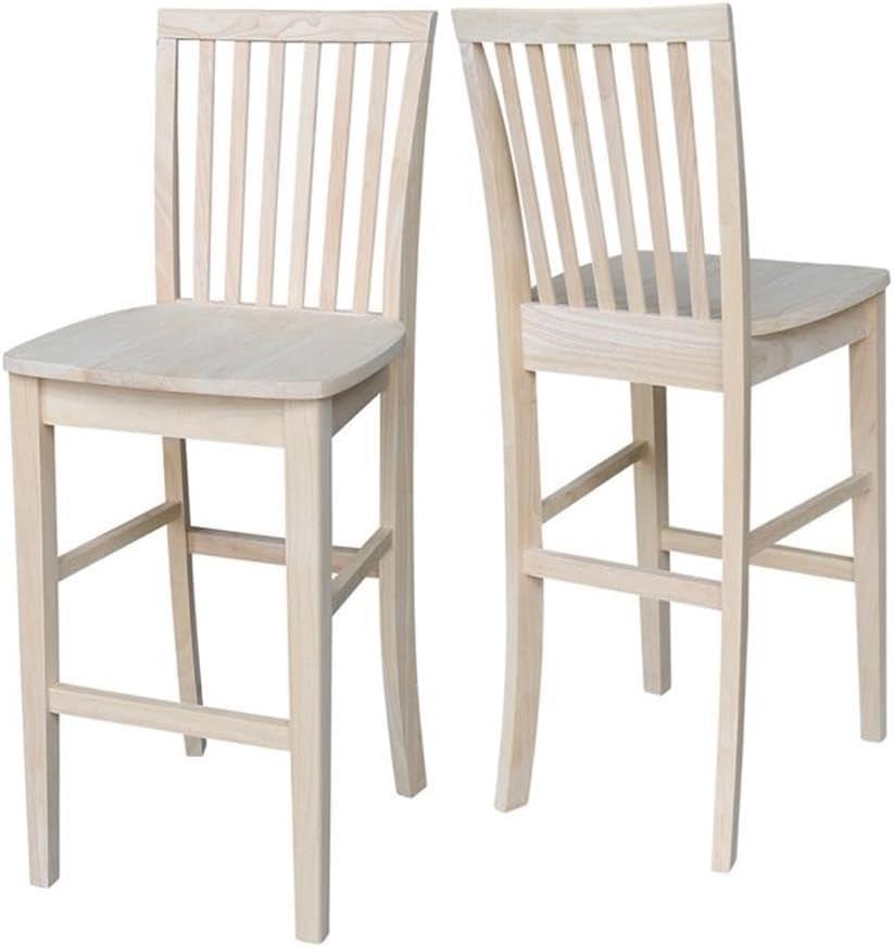 Mission Slat Back Counter Height Barstool Unfinished - International Concepts