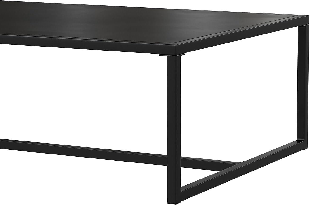 Flash Furniture Brock Outdoor Patio Coffee Table Commercial Grade Black Coffee Table for Deck, Porch, or Poolside - Steel Square Leg Frame