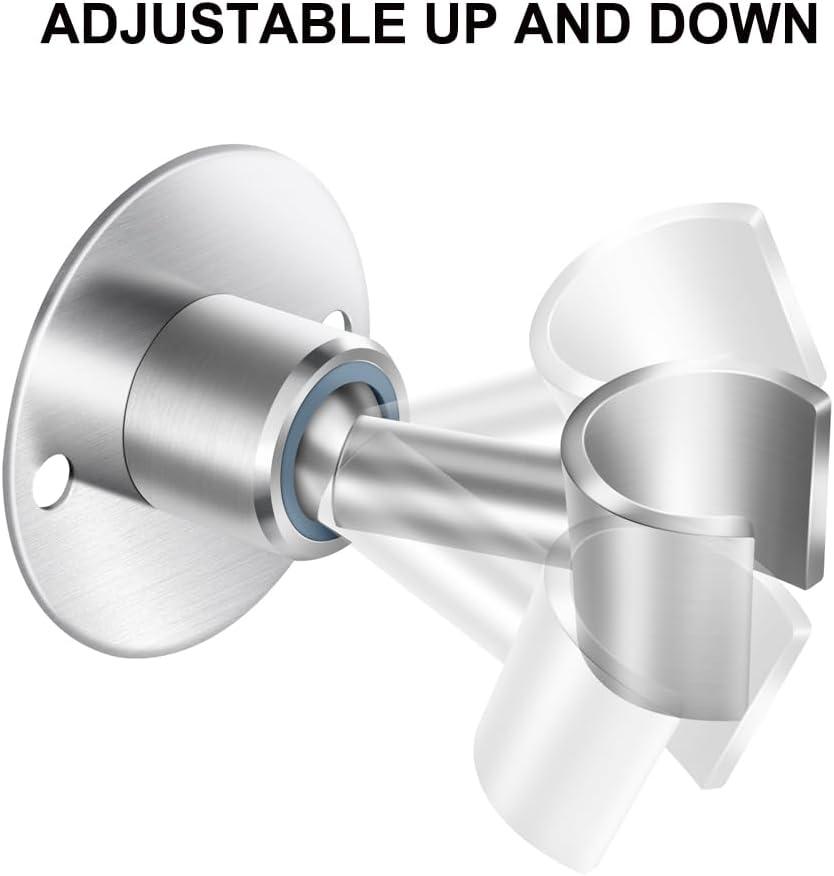 Shower Head Holder Wall Mount,Stainless Steel Handheld Shower Head Holder,Adjustable Shower Spray Holder Metal Shower Head Bracket,Brushed Finish