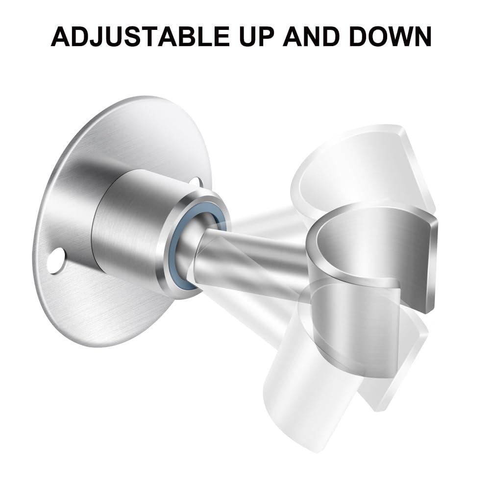 Shower Head Holder Wall Mount,Stainless Steel Handheld Shower Head Holder,Adjustable Shower Spray Holder Metal Shower Head Bracket,Brushed Finish