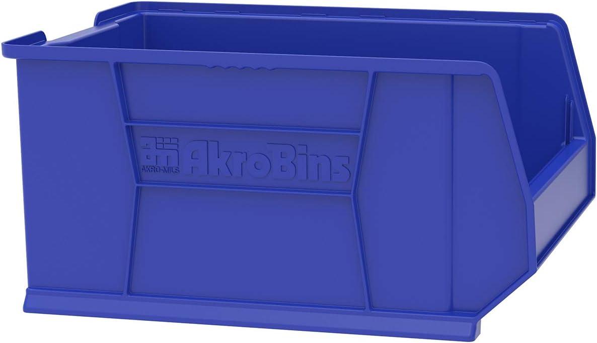 Blue 24-Inch Plastic Stackable Storage Bin