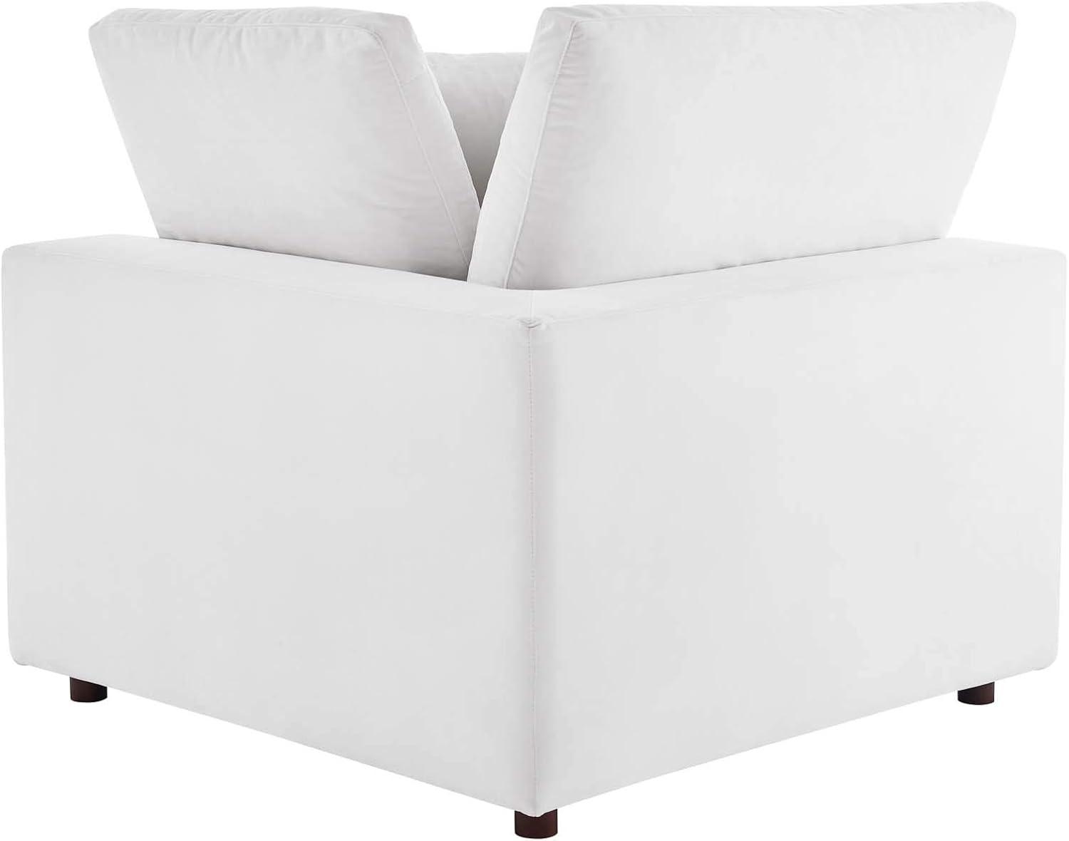 Modway Commix 4-Piece Performance Velvet Sectional Sofa in White