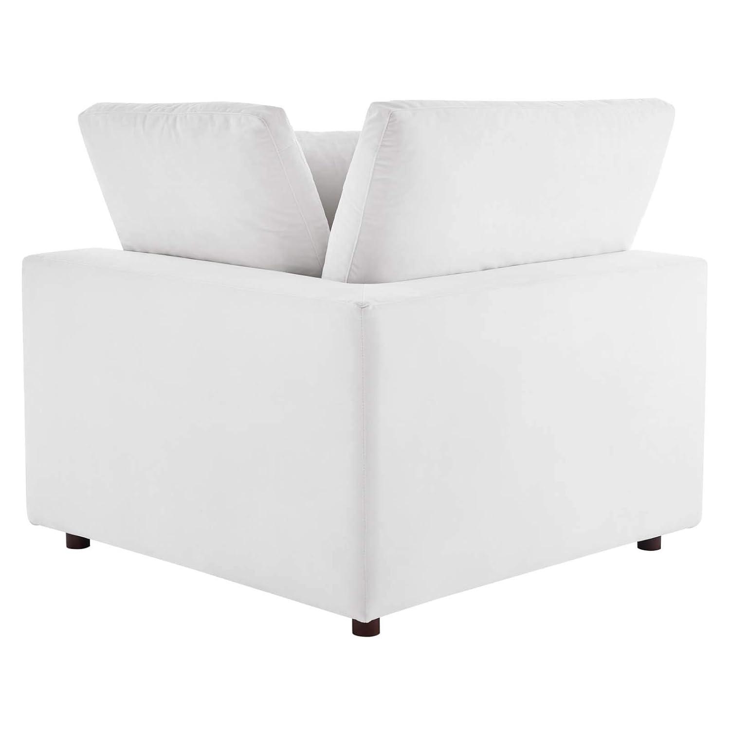 Modway Commix 4-Piece Down Filled Overstuffed Performance Velvet Sectional Sofa in White
