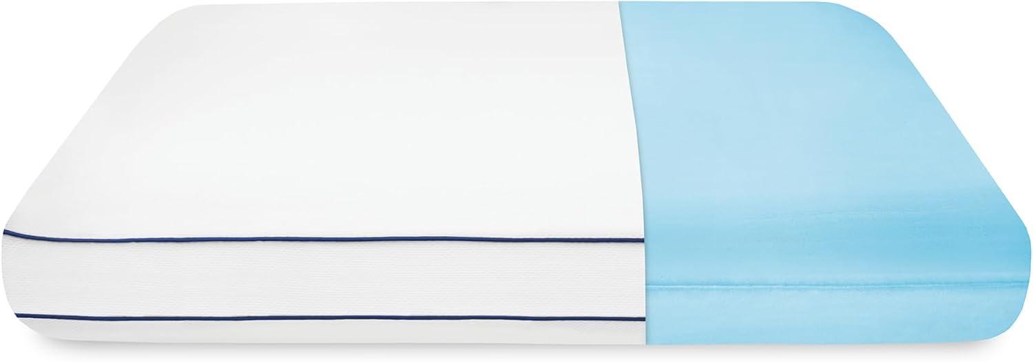 White Cooling Memory Foam Pillow with Hypoallergenic Cover